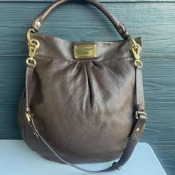 MARC JACOBS Brown Leather Hillier Hobo Crossbody Bag Too Hot To Handle Camera - Picture 1 of 12